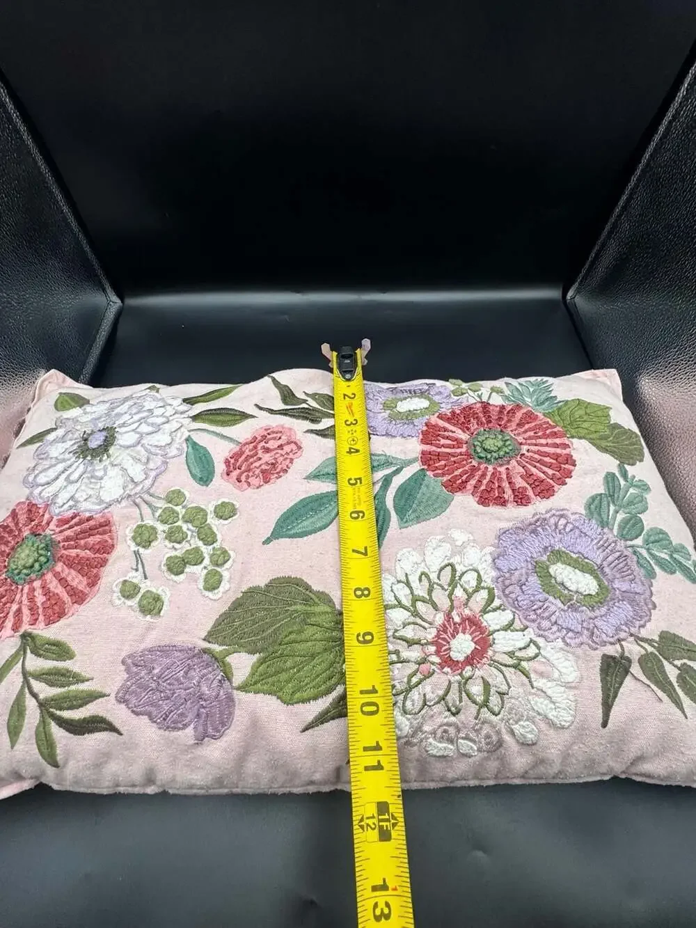 Rifle Paper Co. x Loloi Vintage Garden Embroidered Lumbar Pillow Pink 12x20